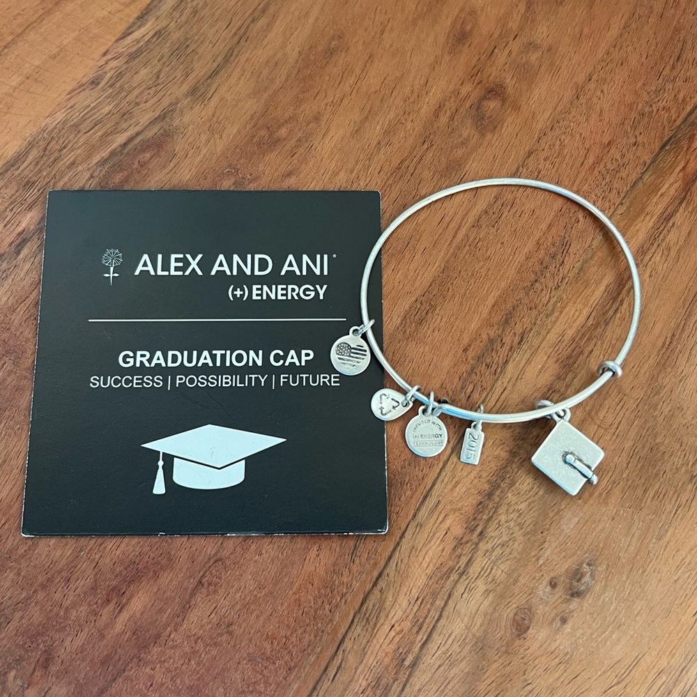 Alex and Ani 2015 Graduation Silver Bangle Bracelet